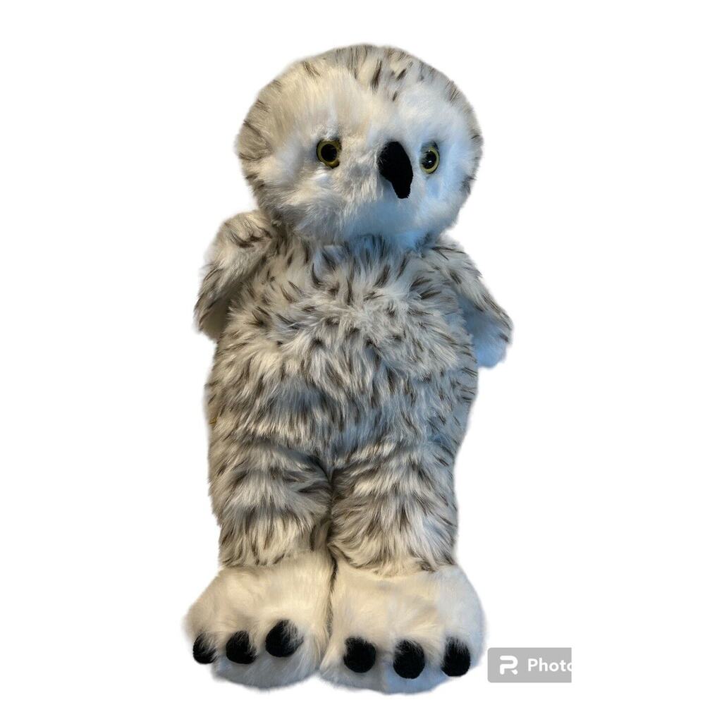 Build A Bear Spotted Snow Owl 14” Plush Rotating Head Harry Potter BAB EUC